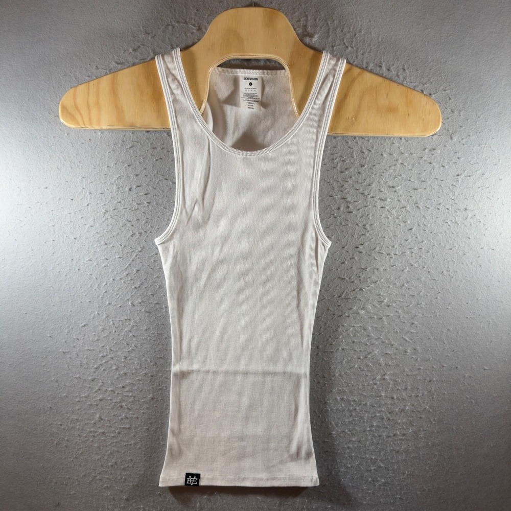 1691 | NWOT Ekkovision Ribbed Gym Workout Tank Top White Mens L